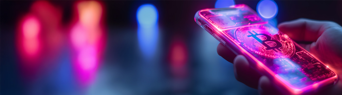 Smartphone mit Bit-Coin