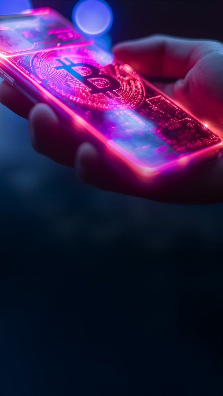 Smartphone mit Bit-Coin